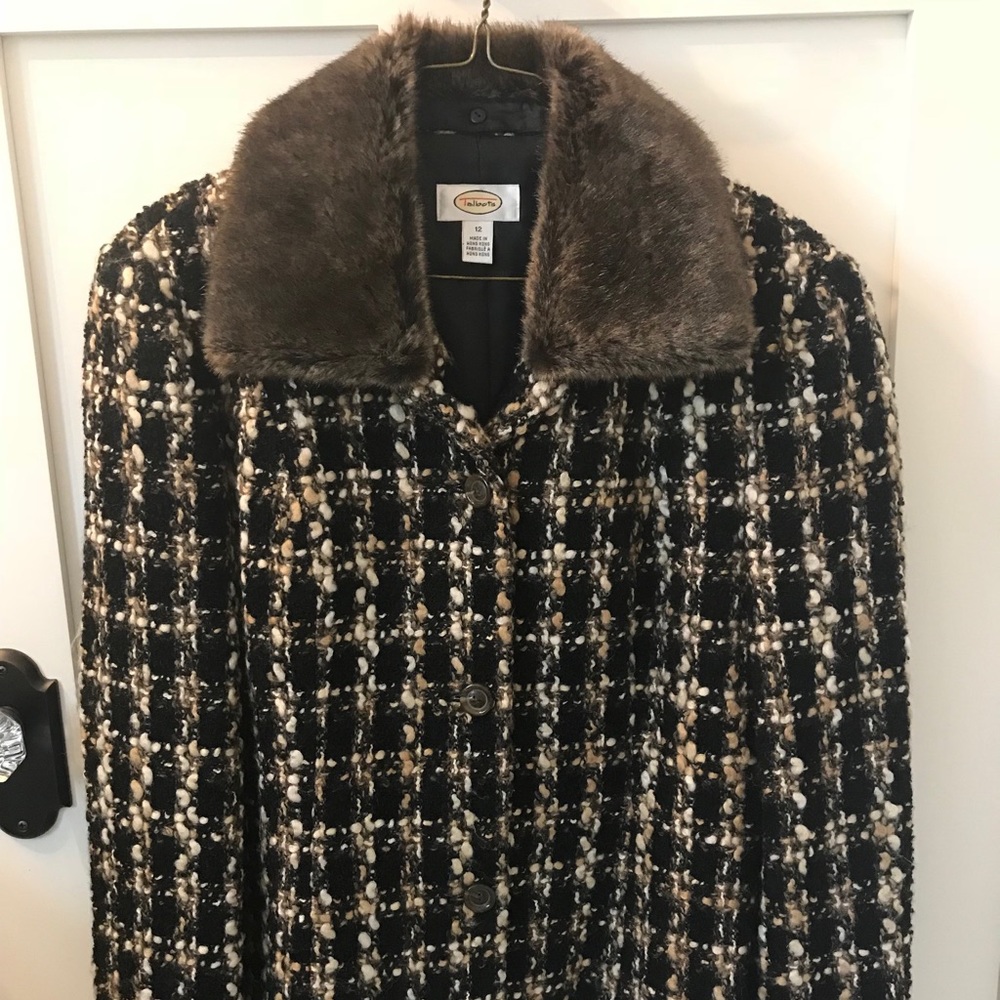 Talbots Boucle Black/Brown/cream Jacket